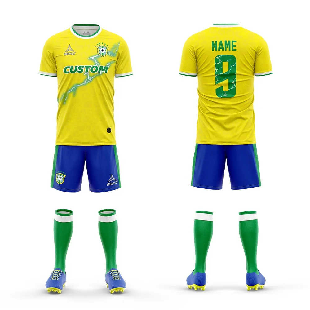 Custom Design Printed Full Set Soccer Uniform Slim Fit Lightweight Fabric Jersey Football 2022-2023