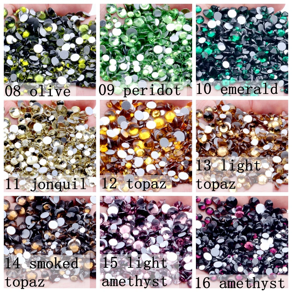 New Style Bling Bling SS8 14400PCS Crystal Stones Flat Back Nail Rhinestones 3D Non HotFix Nail Art Decorations Glass Manicure