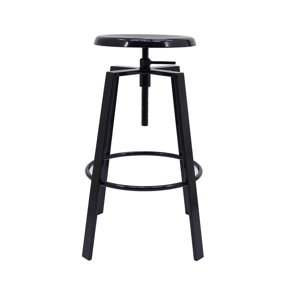 Commercial Metal Bar Stool Swivel Height Adjustable Barstool Chair