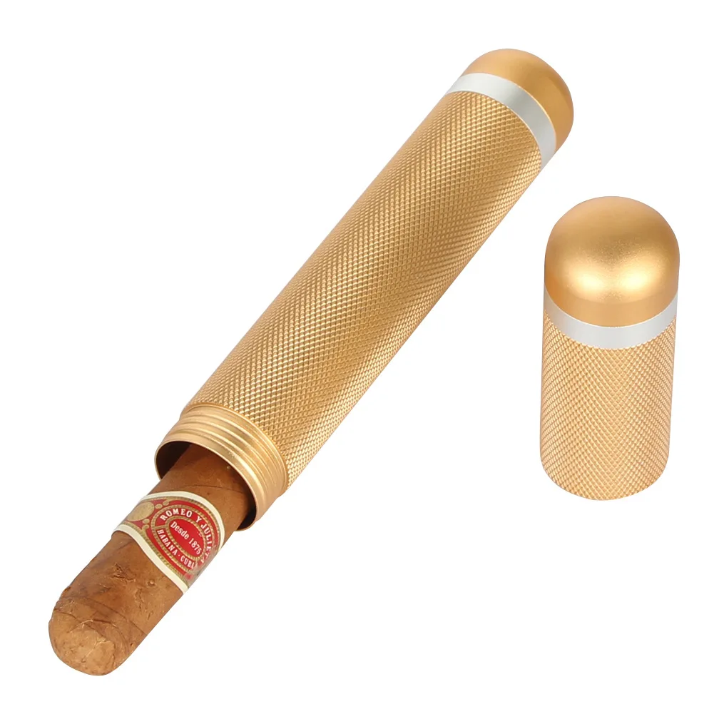 New Aluminum Cigar Tube Wholesale Elegant Cigar Holders Airtight Portable Travel Cigar Tubes