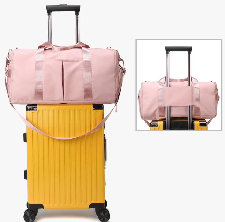 Tehco factory custom gym bags with sneaker compartments,travel bag with shoes compartment and wet pocket,Custom Print