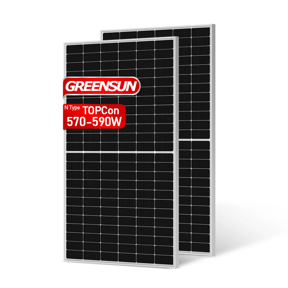 Greensun PV модуль 570 Вт 580 590 N Type Topcon полуэлемент моно фотоэлектрические солнечные панели оптовые цены