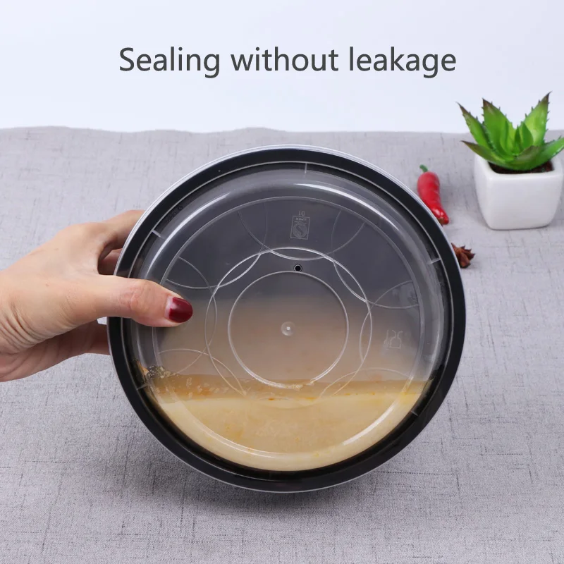 Hot Sale New Soup Container Customized 1250 1000 1500 Ml Pp Noodles Bowl Hot Food With Two Layer Lids disposable lunch boxes