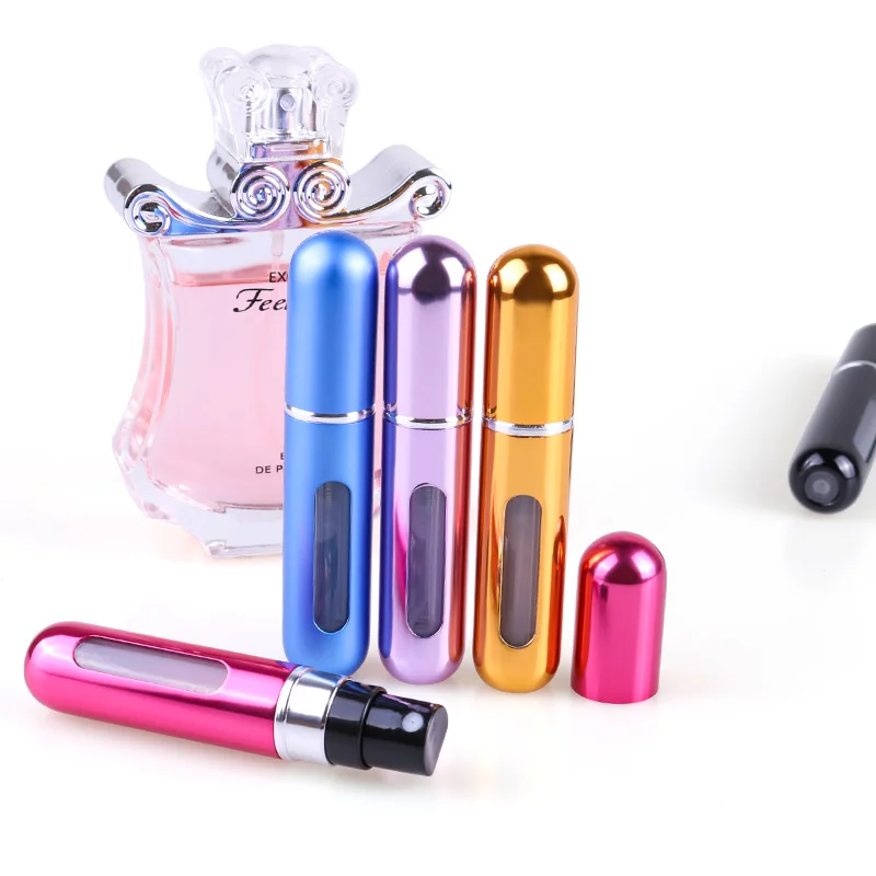 Mini Cute Refillable Travel Seven Color Hot Sell Perfume Bottles Spray Bottle Aluminum PUMP Sprayer Binqi Factory Supplier 5ml