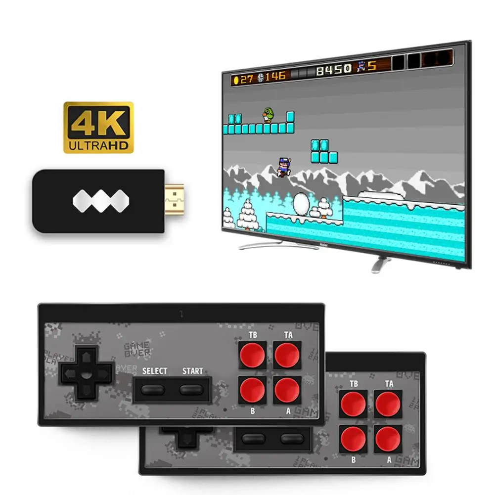  Оптовая продажа Классическая Мини ТВ игровая консоль 4K HD ретро видео игра 621 встроенных игр с двумя