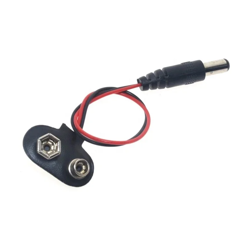 Hot sales 9V Battery Power Cable Plug Clip Barrel Jack Connector for Mega 2560 DIY T Type