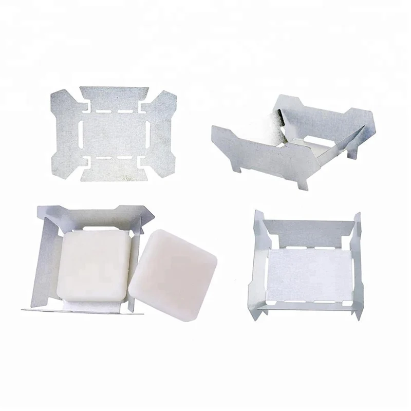 Hexamine BBQ Accessories barbecue Fire Lighter Waterproof solid alcohol fuel tablet Folding Mini Pocket Metal stove HQS-012