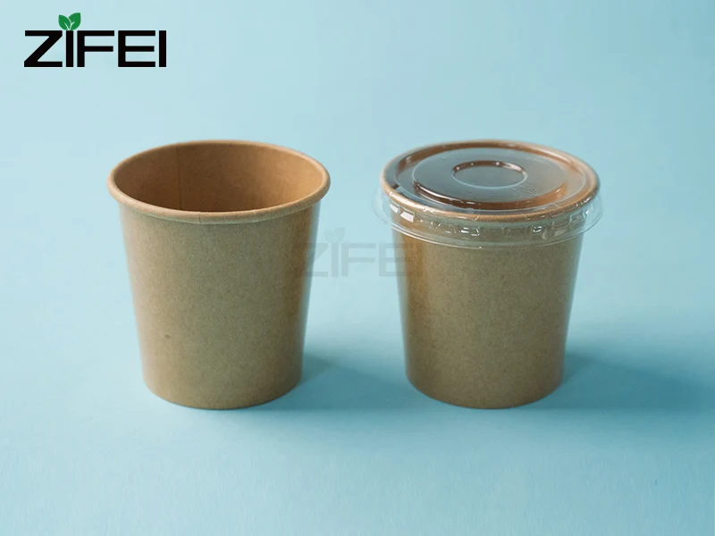 ZIFEI 2oz Circular Food-Grade Paper Soy Sauce Cups for Dipping Glossy Lamination for Serving and Presenting Dipping Sauces