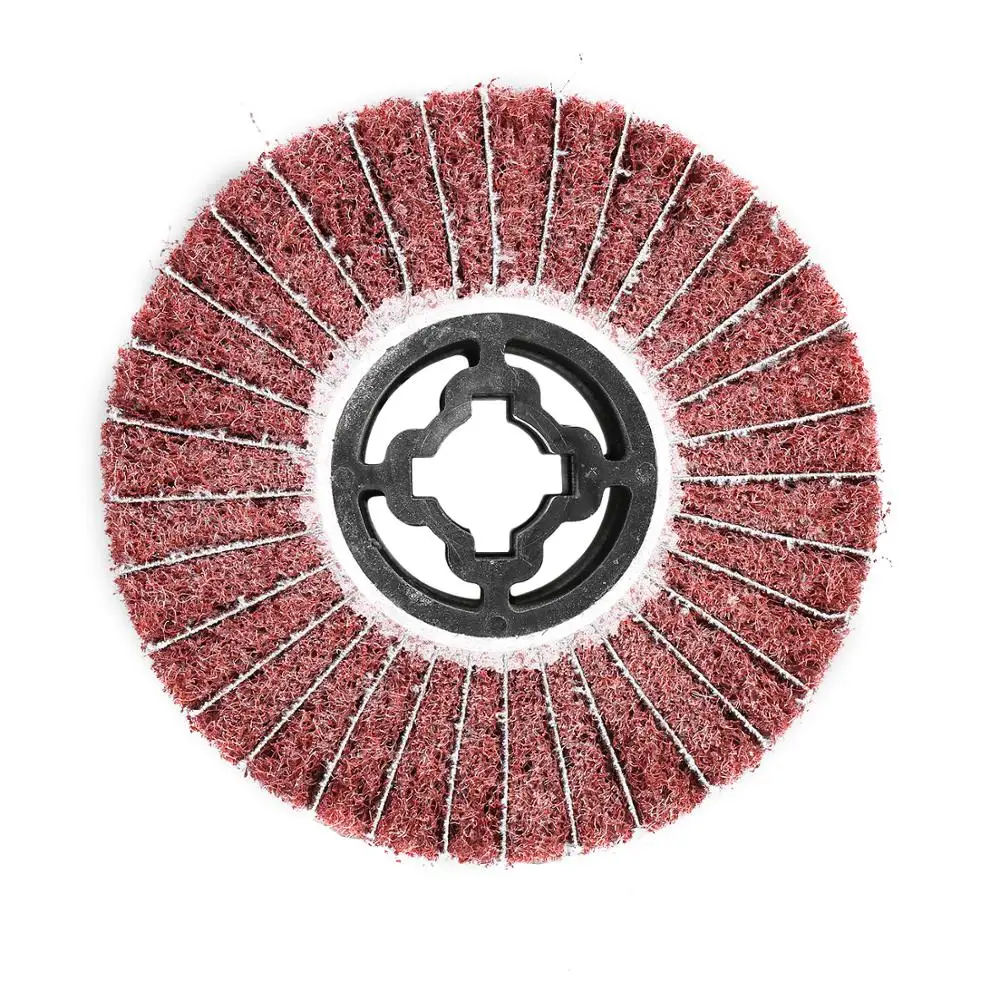 120# 240# 320# Mop Flap Non Woven Grinding Wire Drawing Abrasive Buffing Polishing Brush Wheel For Stainless Steel Metal