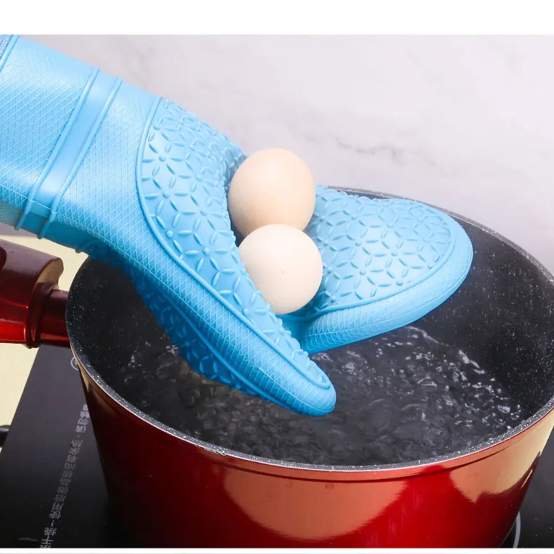 Custom Extra Long Quilted Liner Professional Silicone Oven Mitts