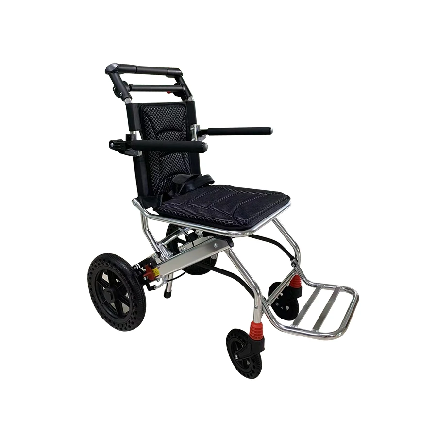 High Quality Foldable Wheelchair Flip-Up Armrest Portable Small Wheelchair Aluminum Alloy Wheelchair
