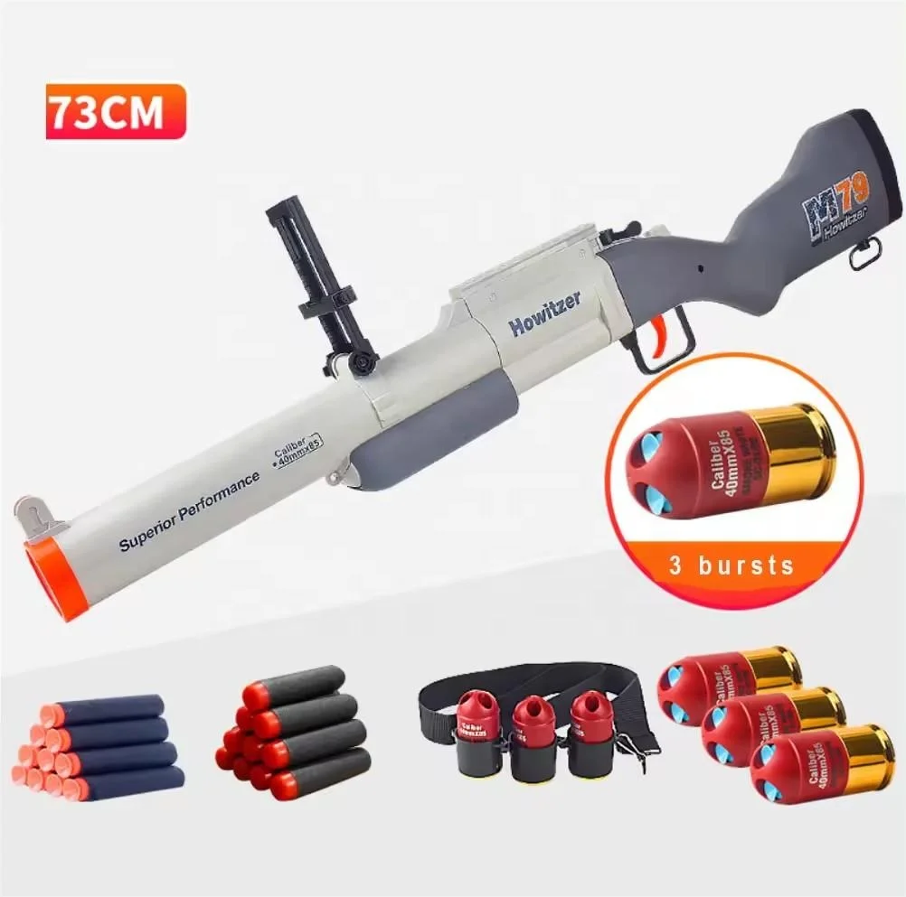 Hot Sale Grenade Launcher Shell Ejecting Rifle Toy Gun Foam Dart Soft Bullet Launcher M79 for Teen Youth