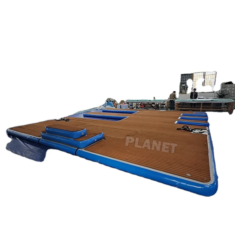 Inflatable Boat Swim Platforms Island Floating Jetski Raft Inflatable Foil Water Jet Ski Dock Floats Platform With Ladder