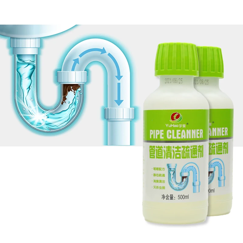 Жидкость для очистки сточных вод и сливов в кухне, 500 мл