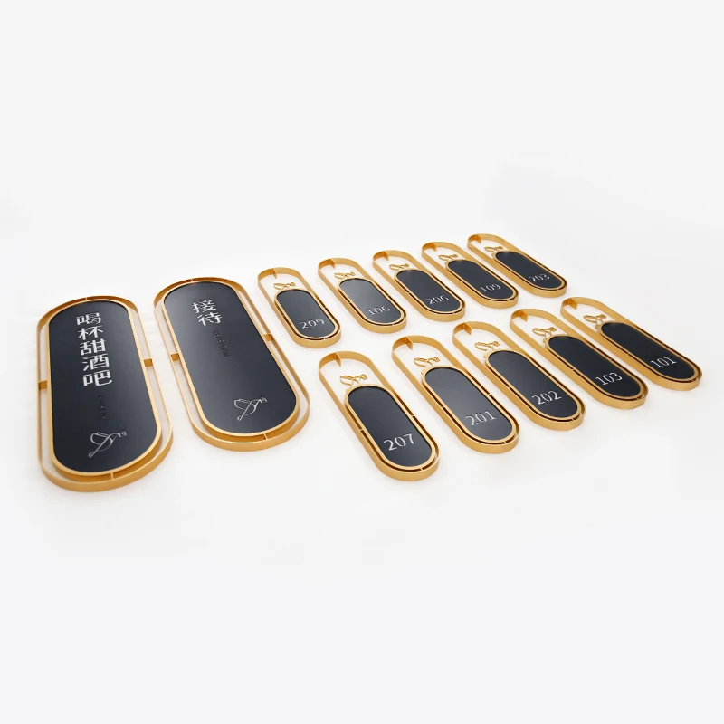 One-Stop Solution House Number Plate Sign Luminous Door Signage Hotel Electronic Door Plate with Doorbell