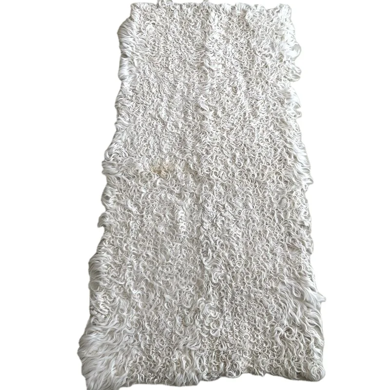 Натуральные белые полные цветы вьющиеся волосы Калган овечья меховая пластина