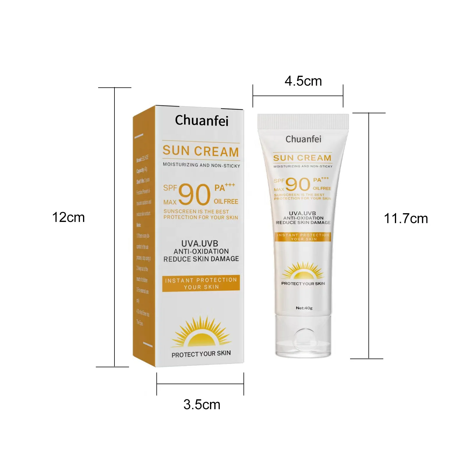 Корейский фирменный органический солнцезащитный крем водостойкий минеральный лосьон Spf 90 +