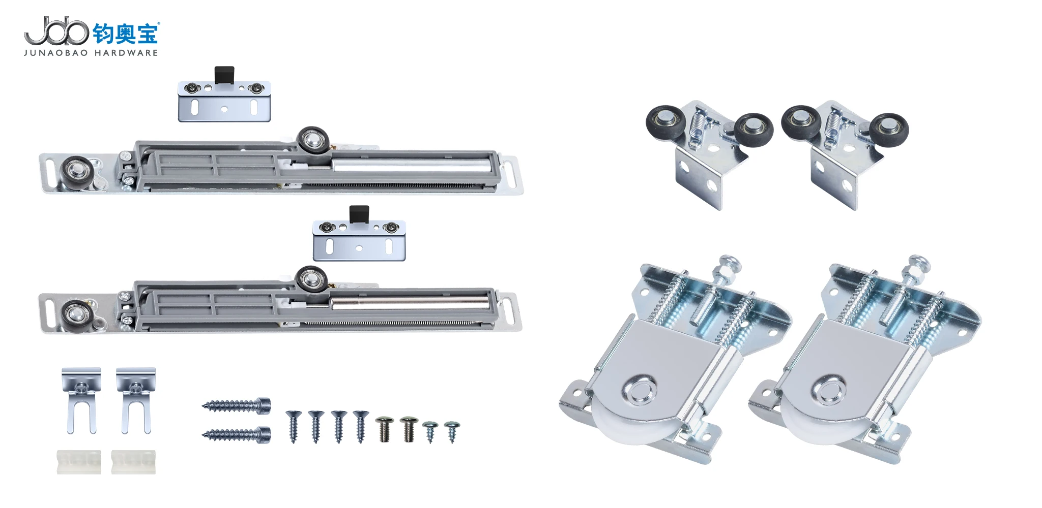 junaobao sliding door hardware kit soft close sliding furniture glass door roller