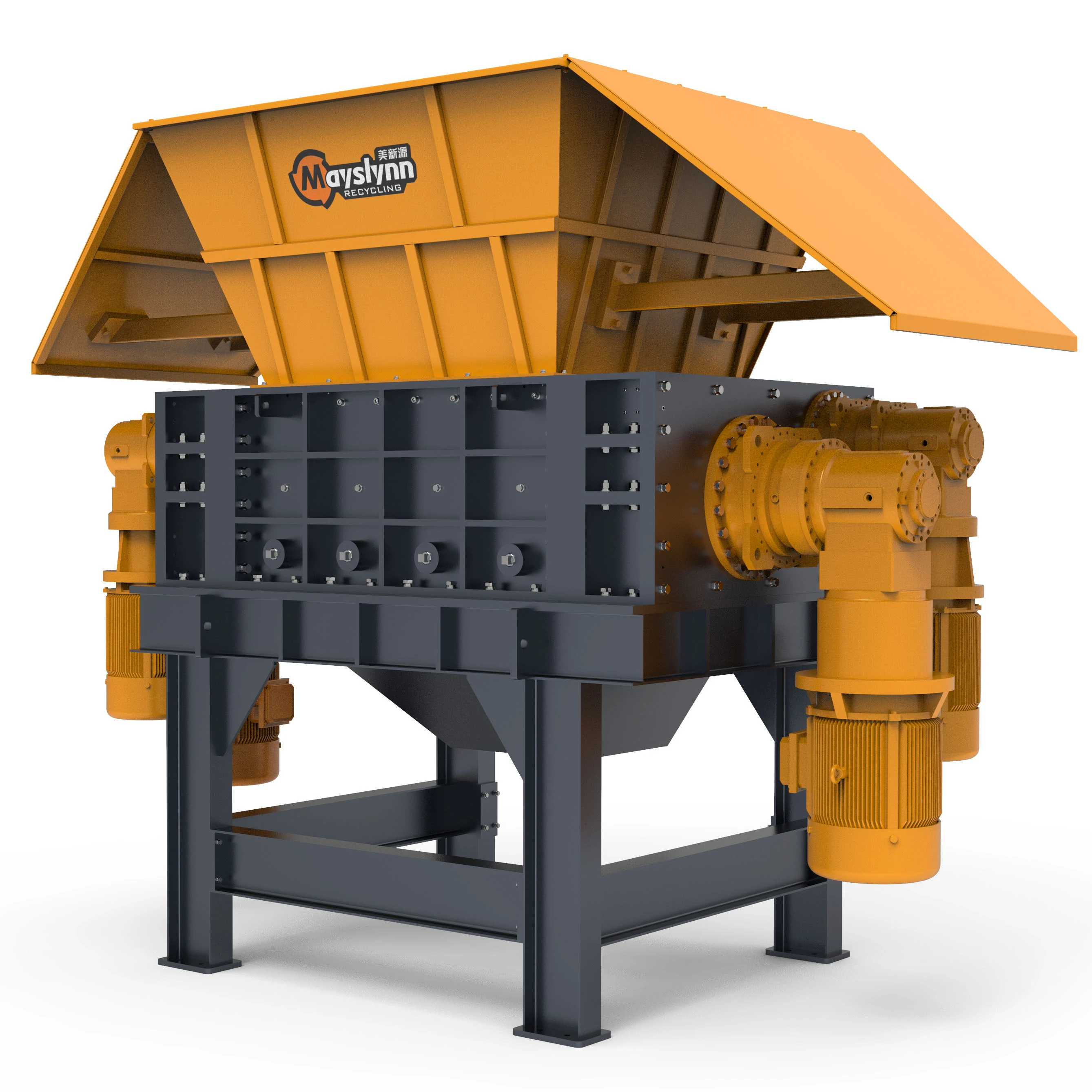 Four Shaft Shredder Tire Shredder Waste Tyre Recycling Machine Prices  For Sale