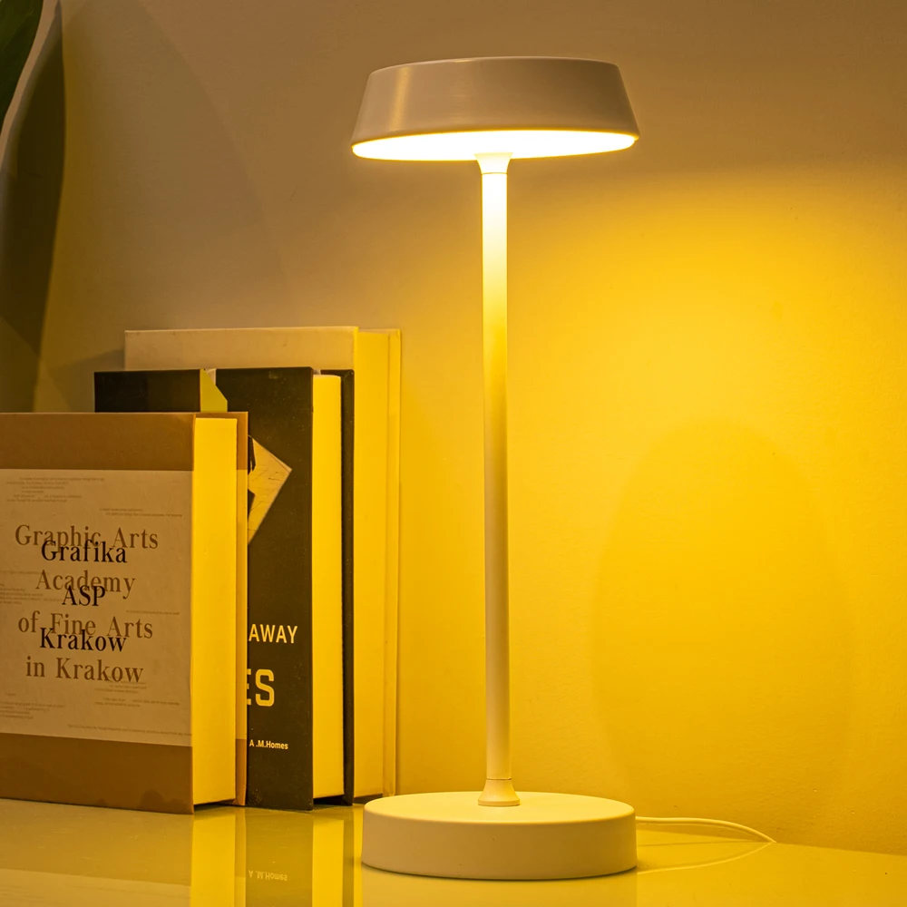 5-Levels Brightness 3-color mode Night Light Desk Lamp Reading Lamp Bedside Metal LED Table Lamp