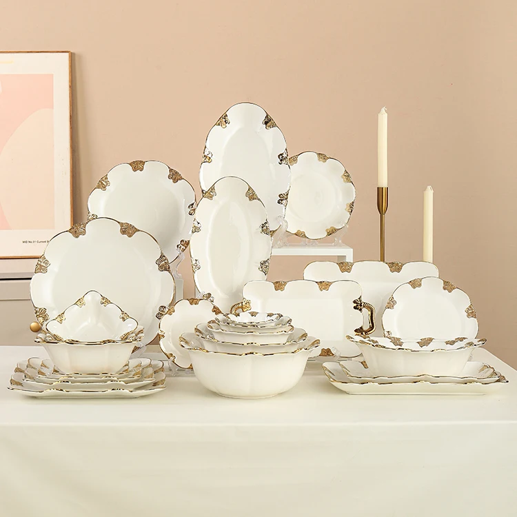 Горячая распродажа роскошная фарфоровая посуда для салата ресторанный золотой ободок керамические миски лапши рамен