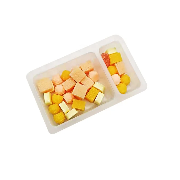 Food Grade 2 Compartment PP Plastic Clear Blister Sauce Insert Tray