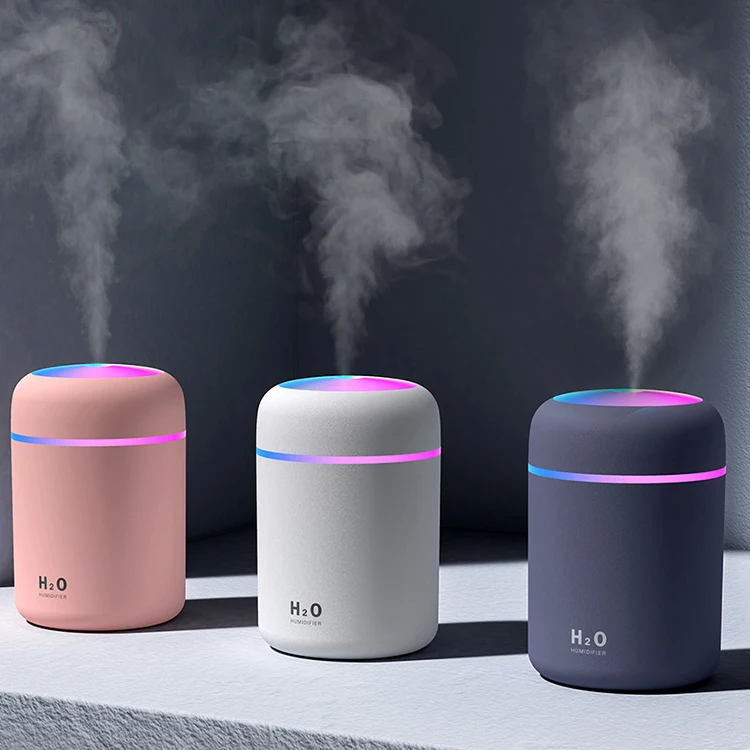 Free Sample Winter Best Home Rotimatic LED Night Light Color Changing Portable Mini USB Car Cup Mist Air Cooler Humidifier