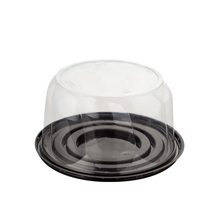 6 Inch Dome Black Bottom Transparent Lid Plastic Birthday christmas cake box supplies