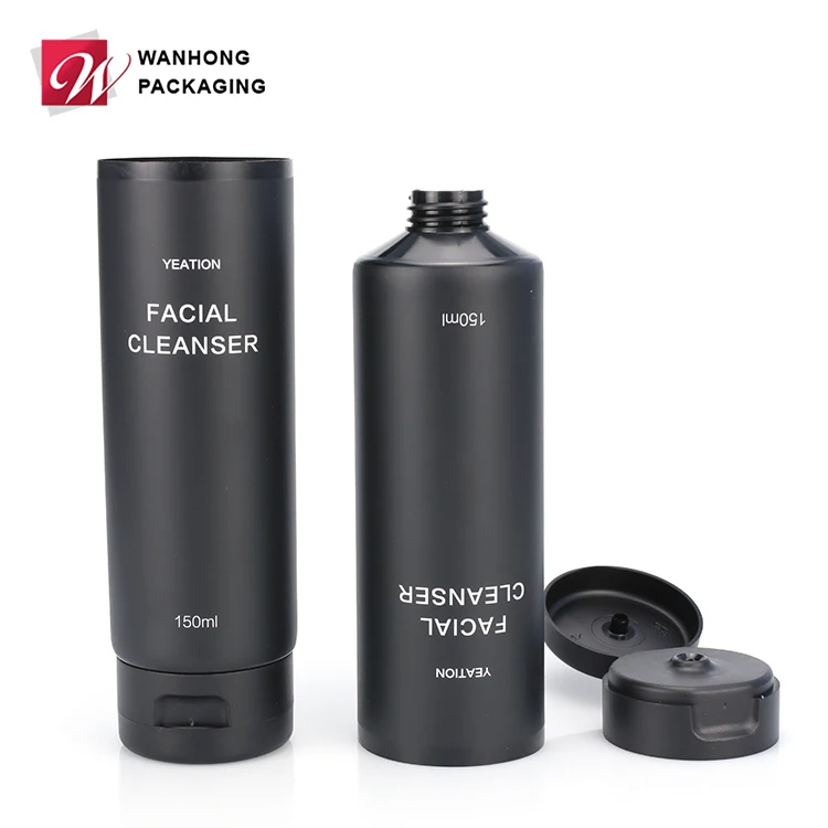 
Factory Price 150ML Customized Plastic Packaging Matte Black Cosmetic Tube 