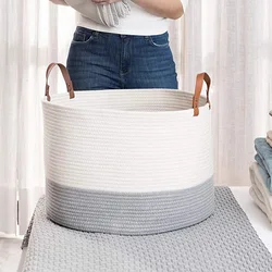 wholesale custom design high quality home laundry cotton storage basket