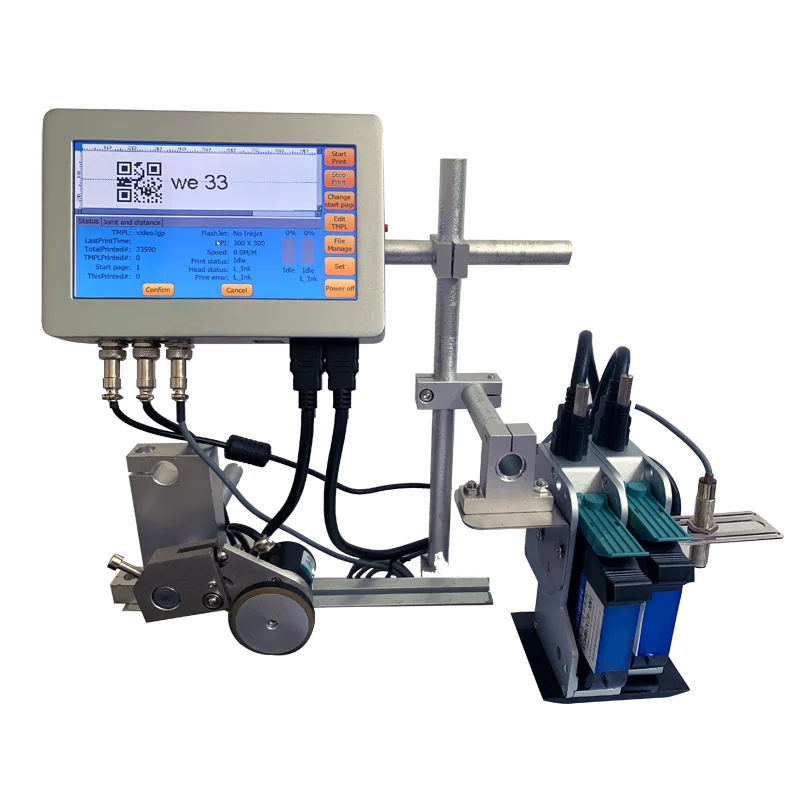 Online inkjet printer intelligent coding machine for plastic bottle bag carton expiry date batch number date coder