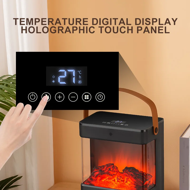 1400W/2000W Flame Simulation Fan Heater Customized Electric Mini Portable Ceramic PTC Space Electric Fireplace Heater