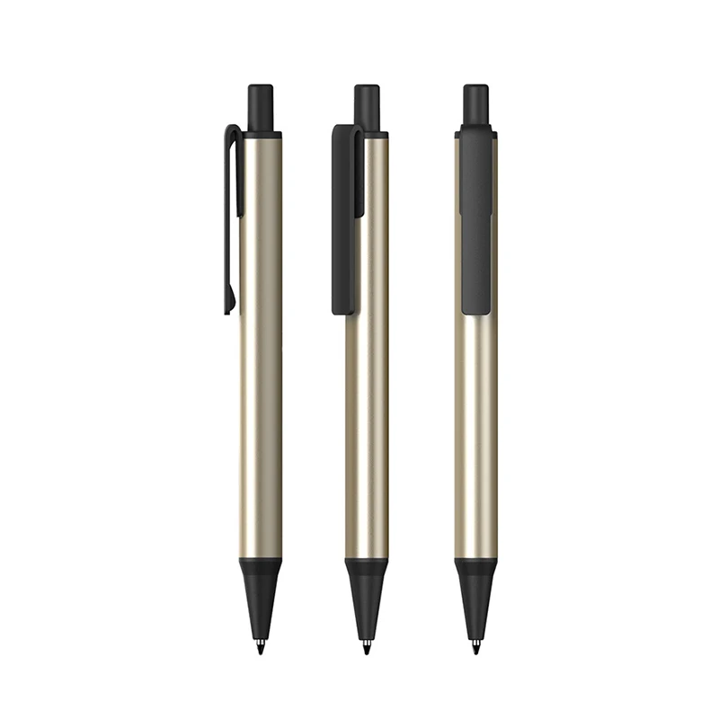 Индивидуальная рекламная шариковая ручка с напечатанным логотипом, чернильная алюминиевая металлическая ручка для бизнеса и офиса
