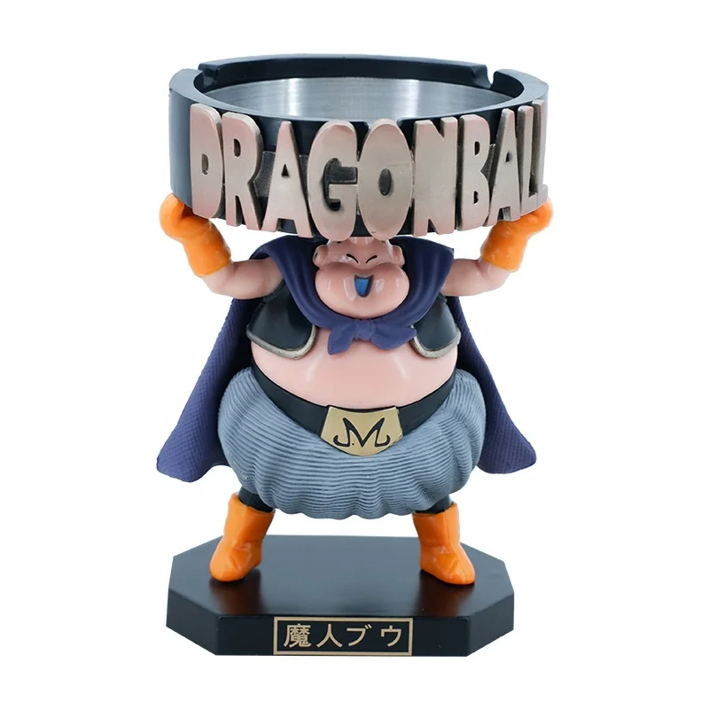 13cm DBZ dragons ball broly Majin buu ashtray anime cartoon pvc figure cigar ashtray cute pvc figure wholesale car ashtray gift