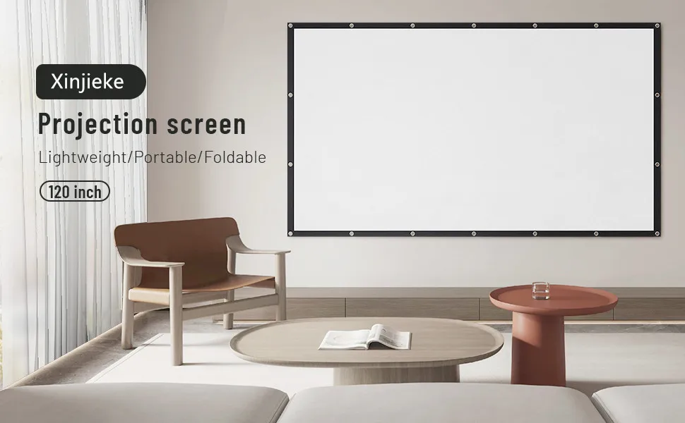 Best Projector Screen Of Various Sizes,Simple Table Screen Indoor and Outdoor Projection Screen for Movie or Office Presentation