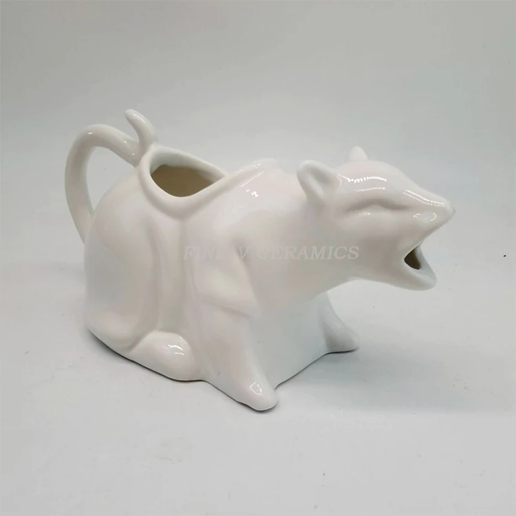 Ceramic medium temperature cat pot porcelain black cat bucket juice  customcoffee Creamer pot Western food pepper sauce pot