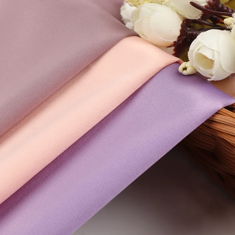  Polyester spandex fabric imitated silk satin woven elastic bright smooth for women clothes home wear dress