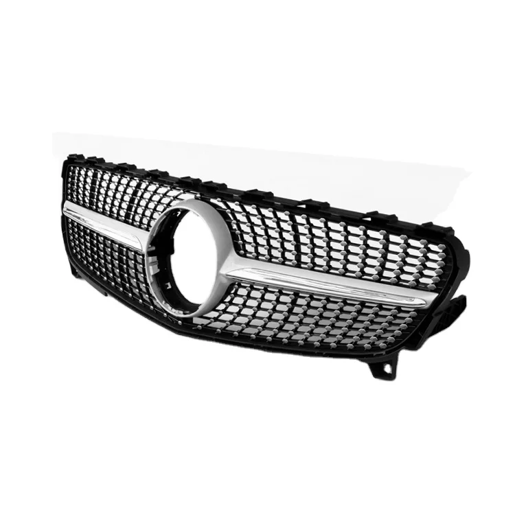 Black starry front bumper center mesh/chrome trim compatible 2016-2018 suitable for Mercedes-Benz