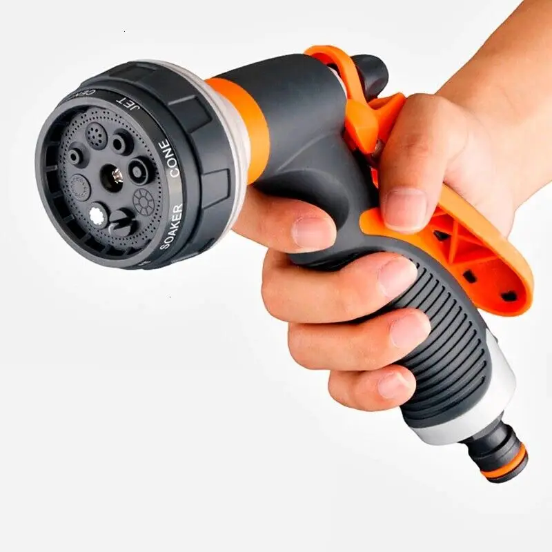 Water Spray Gun High Pressure Power Hand Held Sprinkle Nozzle 8 Multi Function Gun
