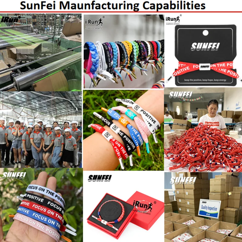iRun Popular Sports Wristband Polyester Multi-Color Handmade Braided Rope Basketball Shoes Laces Cord Bracelet