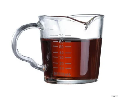 Borosilicate Glass Measuring Cup, Graduated Beaker Mug with Handle, V-Shaped Spout Microwave Safe Scales Milk Cup