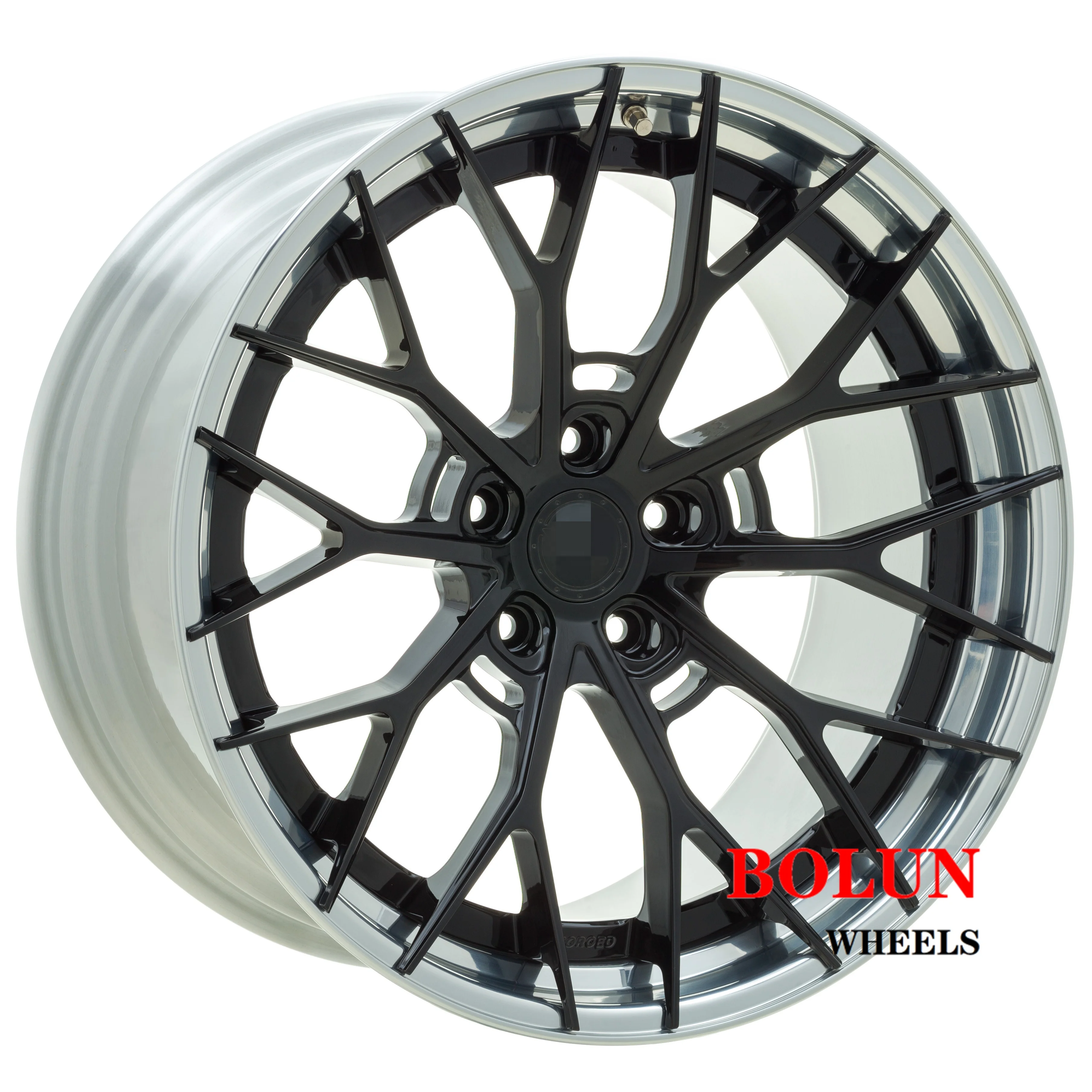 China Bolun Factory Custom Rim 5 hole 5X130 5X114.3 2 piece Racing Car Forged Wheels For 18 inch 19 inch 20 inch 21 inch 22 inch