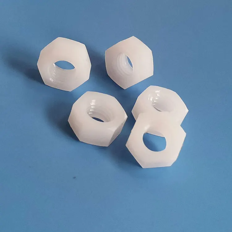 M8 Nylon hexagon nuts PA66 material plastic locking hexagon nuts plastic fasteners Pitch 1.25mm