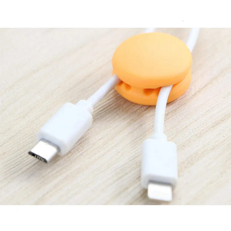 Desk Sticker Macaroon shape cable clips cord Tight Silicone Cable Clip round cable clamp with self adhesive