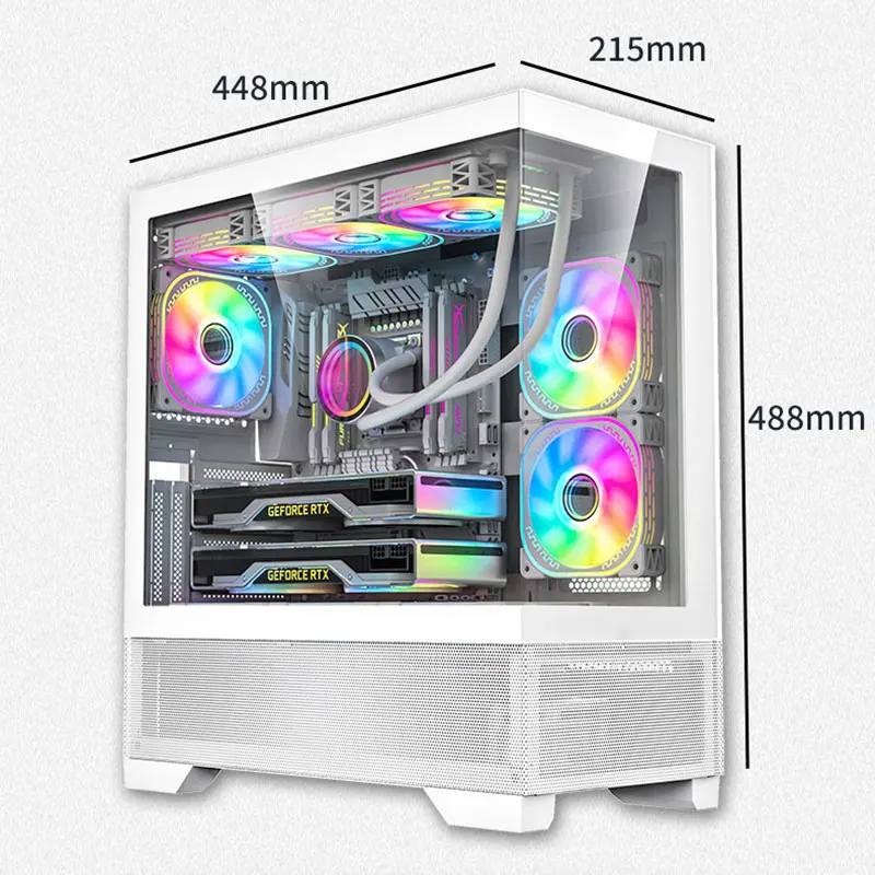 New Design PC Case Gaming Cabinet ATX Computer CPU Server Chassis Towers Tempered Glass Steel Frame For Desktop