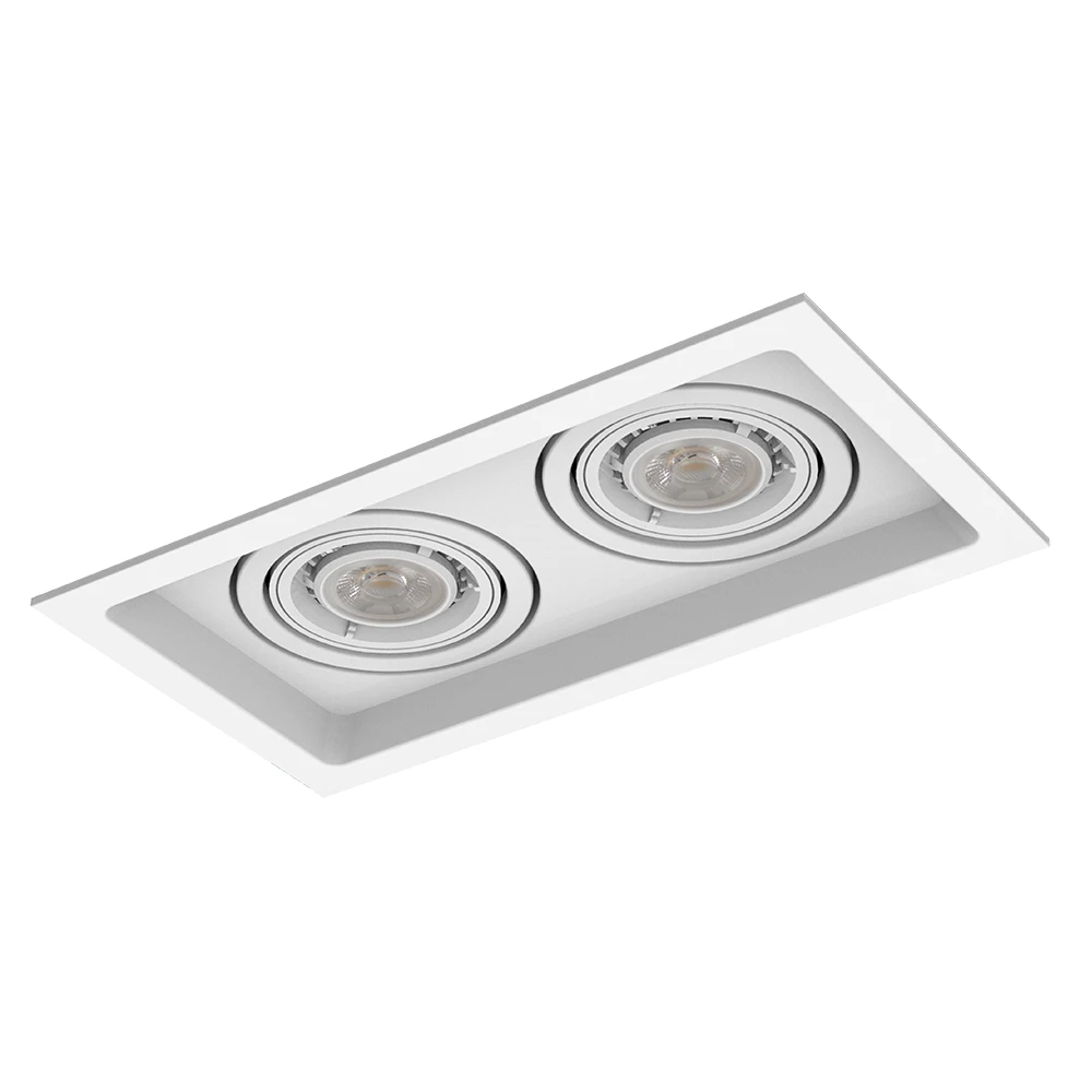 GU10 Grille Lamp 1-Lamp New Construction Ra>80 Gauge Steel Multiple Recessed Downlight For Commercial Lighting