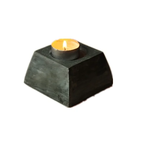 Оптовая продажа, сланец, подсвечник с логотипом на заказ, подсвечник с гравировкой из черного камня, нескользящая пластина