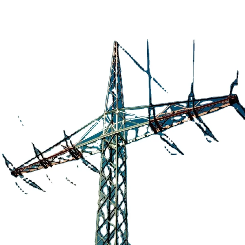 230kv single or double circuit turn steel power pole tower