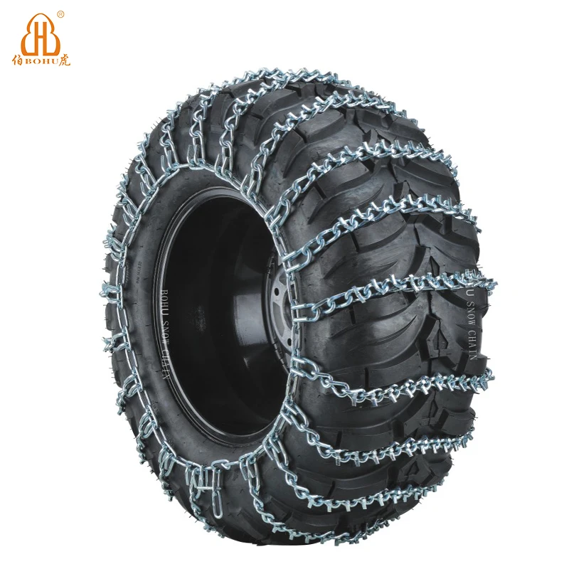 BOHU chain manufacturer alloy steel ATV chain zinc plated anti-skid snow mush chain for wheels