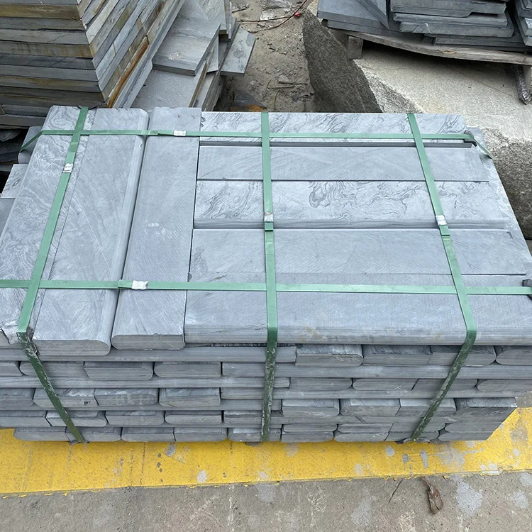 Natural Solid Polish Bluestone Border Upstand Road Side Curb Stone Garden Road Pool Standard Kerbstone Curbstone Step